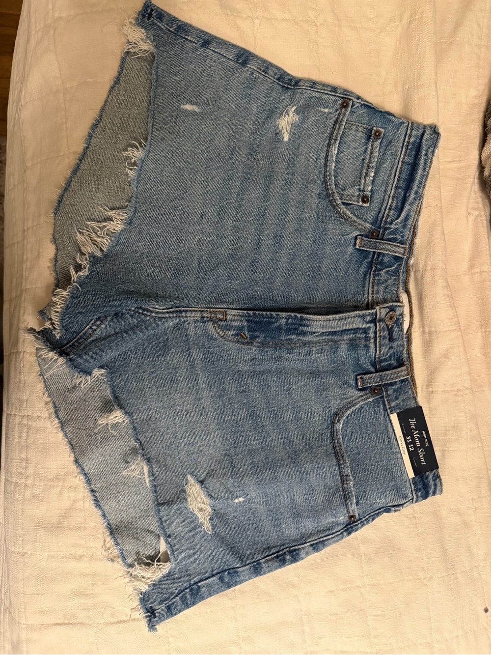 Abercrombie & Fitch Light Blue Distressed Denim Cutoff Shorts